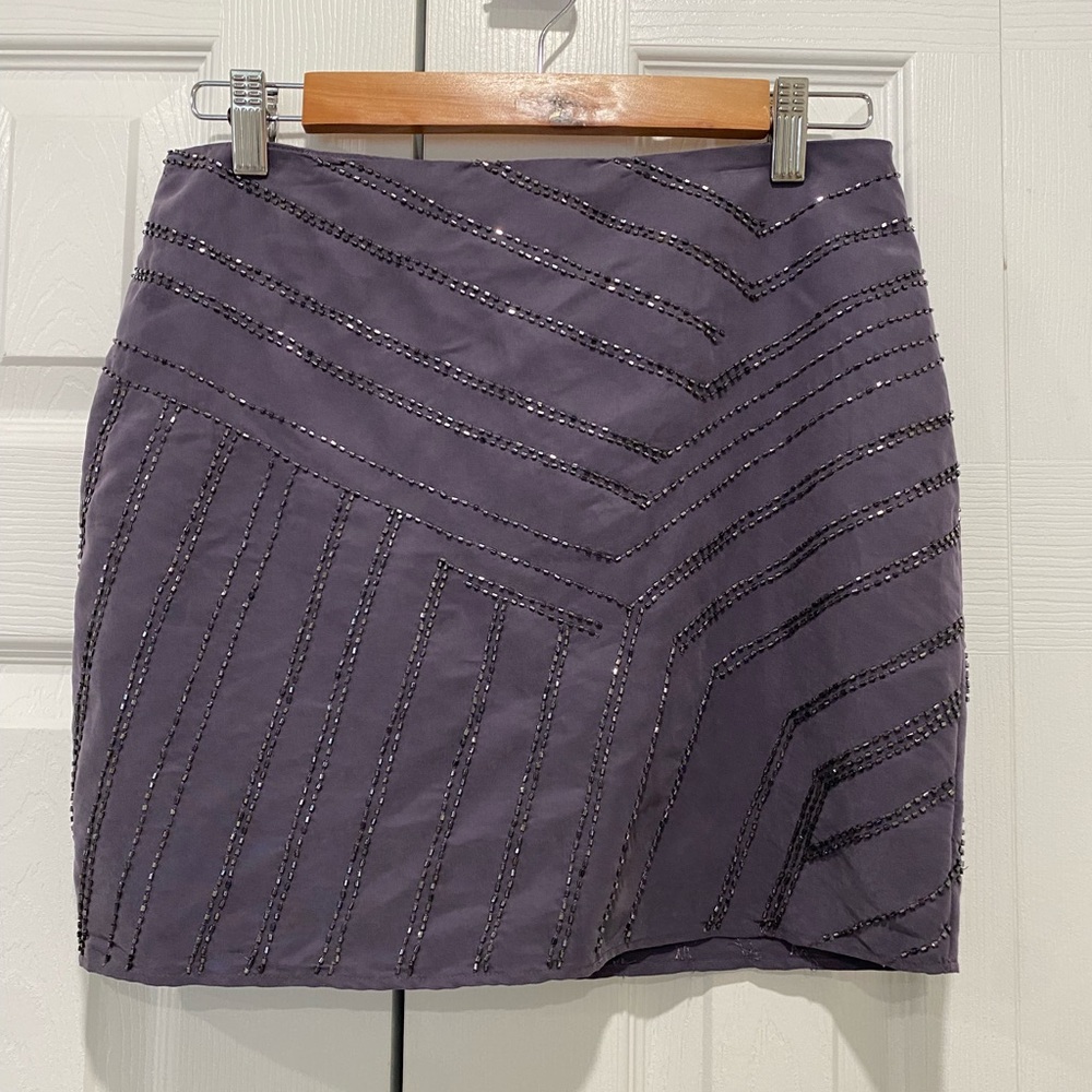 Banana Republic Purple Beaded Skirt 4 Mini